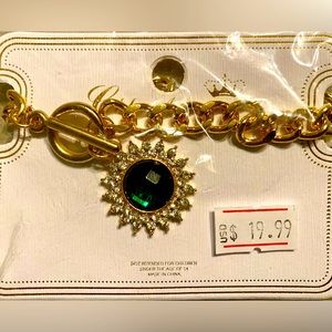 Bracelet with gem statement.